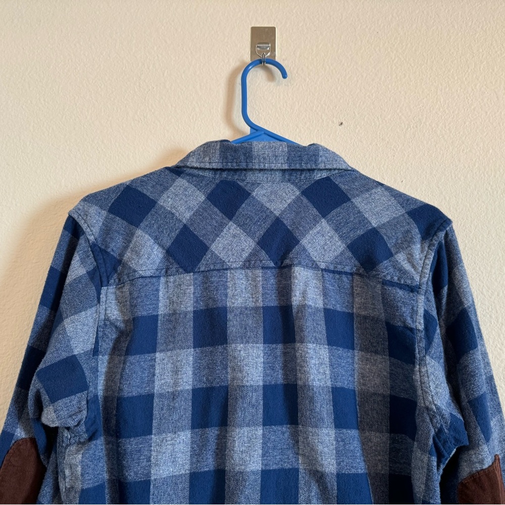 KAVU Billie Jean Shirt Long Sleeve Flannel Button Down Shirt Top Size L - Picture 9 of 13